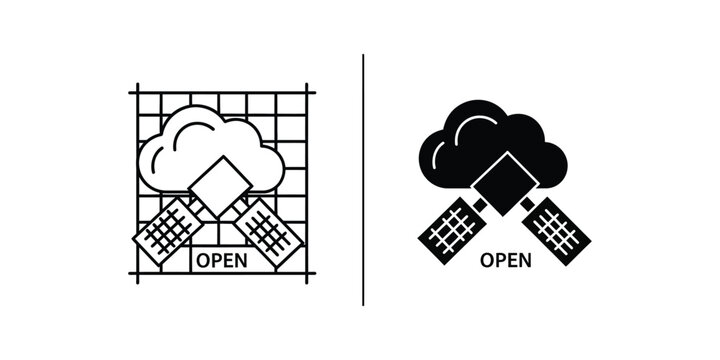 Comparison of network architecture styles using cloud and server icons with open systems