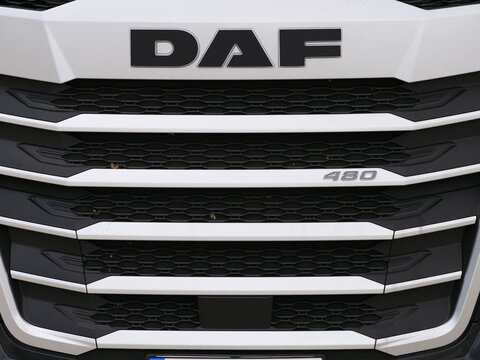 Germany, Paderborn, April 13. 2026, DAF XF 450 is a highly efficient long-haul truck (tractor-trailer) known for its low fuel consumption