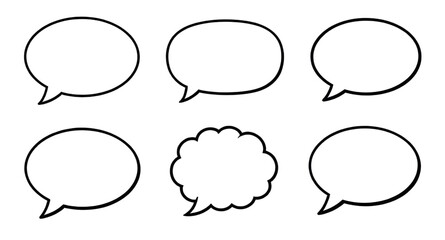 blank speech bubbles, chat bubble set, comic dialogue balloons, conversation bubble icons, text message bubbles, communication design elements, speech balloon collection, empty chat icons, cartoon spe © mrpixel