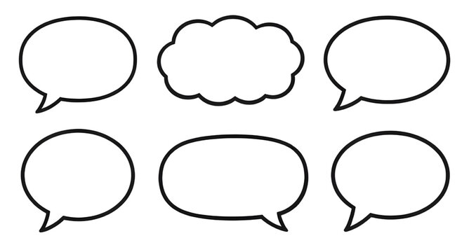 blank speech bubbles, chat bubble set, comic dialogue balloons, conversation bubble icons, text message bubbles, communication design elements, speech balloon collection, empty chat icons, cartoon spe