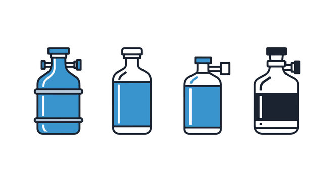 Gas dewars Line art vector abstract simple shapes illustration