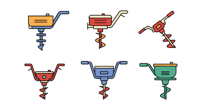 Garden Seeder Drill Line art modern clean illustration vector