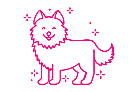 Simple line art cartoon illustration of a fluffy hedgehog with soft spikes and a tiny nose