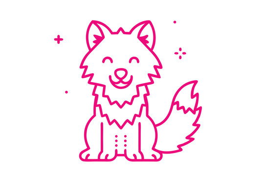 Playful Simple Line Art Cartoon of a Fluffy Sheep with a Sweet Disposition