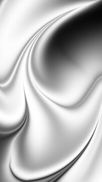 Abstract background animation with seamless looping, featuring a smooth, flowing silver and black design with a shiny, metallic appearance and a sense of continuous motion.