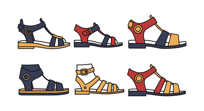 Gladiator Sandals Line art minimal modern abstract vector