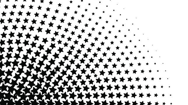 Minimalist Black and White Halftone Star Pattern Background with Radial Gradient Effect for Modern Graphic Design Projects