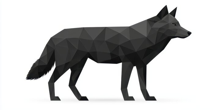 Dynamic black wolf illustration digital art minimalist style modern environment side view conceptual design for seo impact