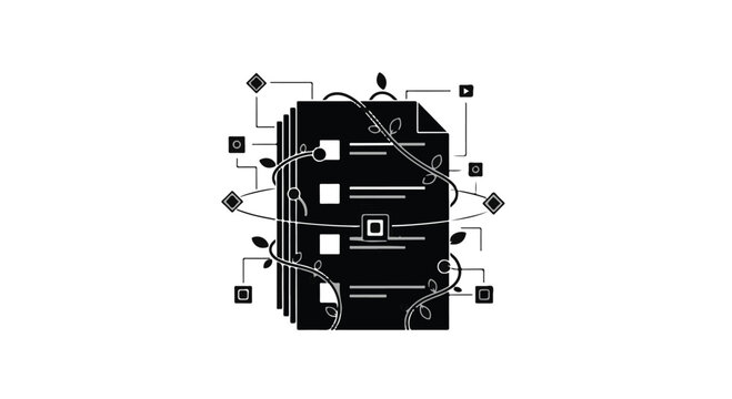 black and white circuit board illustration with wires and connections