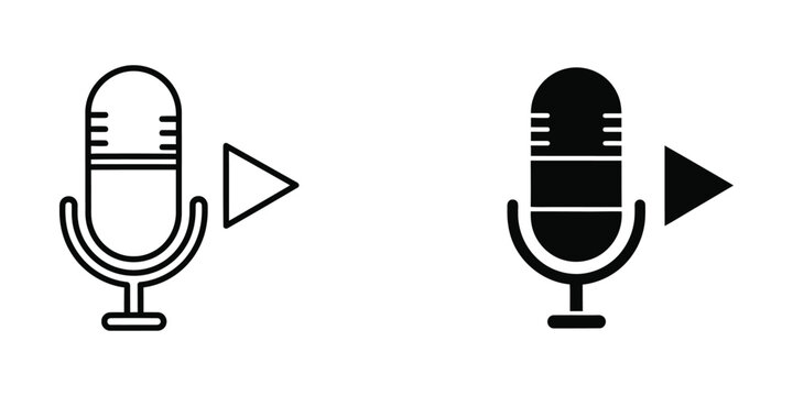 Transformation of a microphone icon from inactive to active state