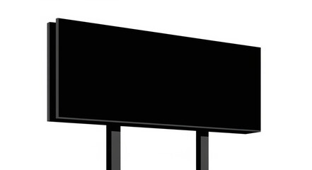 Obraz premium Blank Black Billboard Sign on White Background.