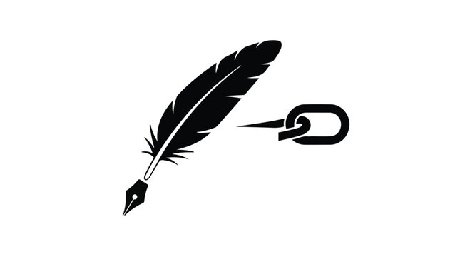 quill pen and chain link icon