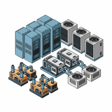 Industrial machinery and server systems.