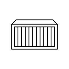Fototapeta premium Shipping Container Outline Icon on Transparent Background. Logistics and Cargo Symbol. Vector Illustration