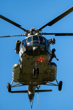 Military helicopter.	
