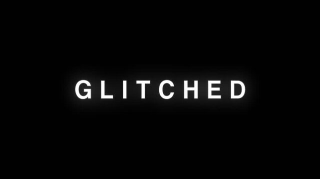 Simple and clean text animation displaying the word Glitched in bold typography on dark background, ideal for titles and modern visuals.