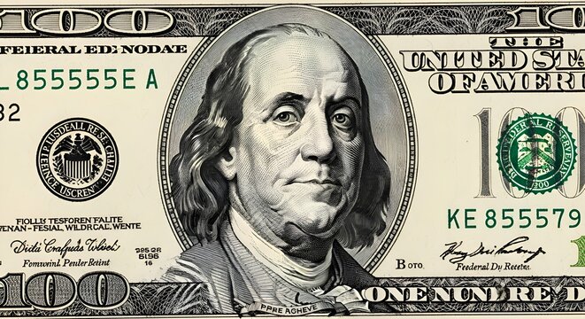 Close-up of benjamin franklin on a u s $100 bill us $100 bill dollar bill
