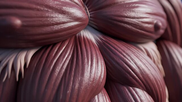 Close up cinematic CGI depiction of densely packed human muscle tissue with realistic texture and lighting