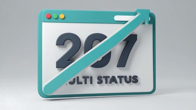 Minimal browser window interface displaying 207 Multi Status HTTP status code on clean modern background wallpaper
