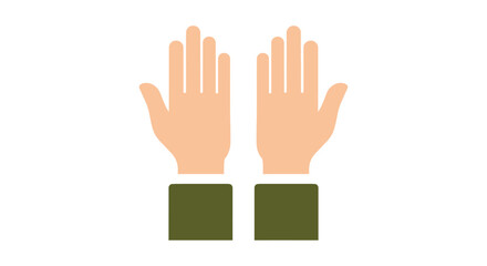 Obraz premium Illustration of two open human hands with palms facing forward presented in a simple flat style