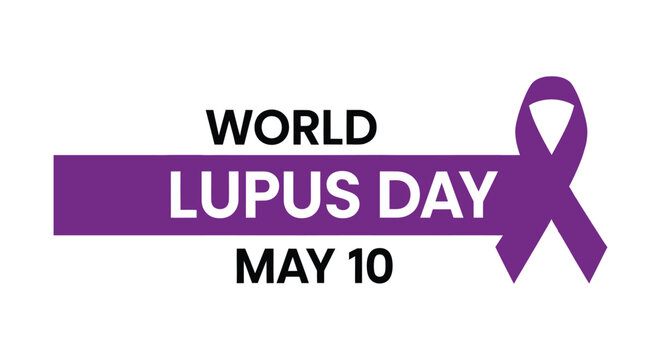 World lupus day awareness ribbon and date may 10th