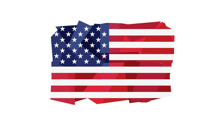 Fototapeta premium Distressed American Flag on White Background.