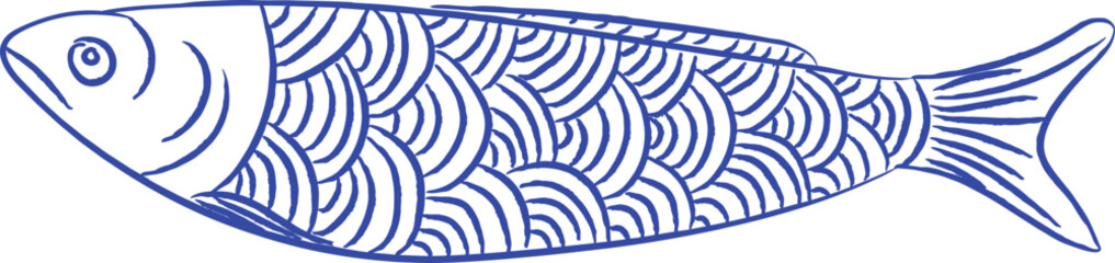 Naklejka premium Sardine Hand Drawn Sketch