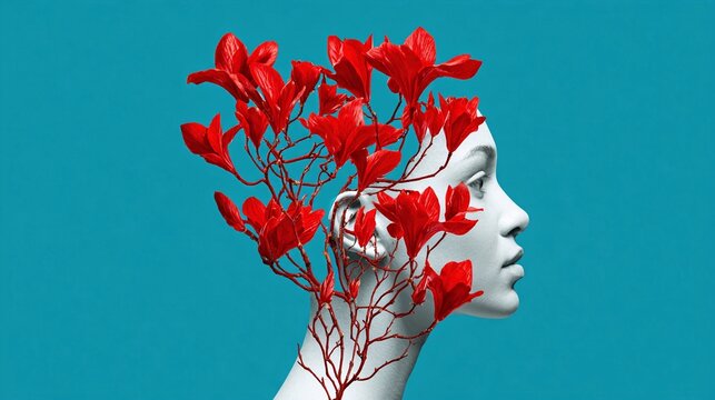Mind blooms like a flower in a display of unusual ideas and concepts Generative AI