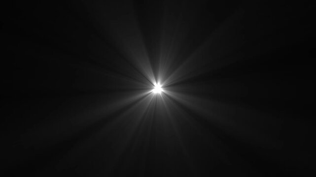 Light ray stock animation video concept. black background litter, shiny, bright, flare footage Isolated white light rays animation. Shine or sun effect on white cc light ray. 