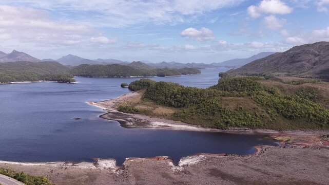 Lagoons and creeks to Bubruby lake in Tasmania &ndash; remote wilderness grounds for tourism.