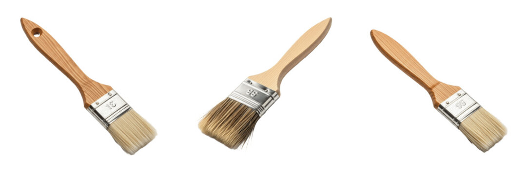Professional Wooden Paint Brush PNG, Artistic Tool Clipart Illustration, Creative Decorating Brush Graphic, DIY Home Improvement Element, Painter Equipment Design Art Graphic