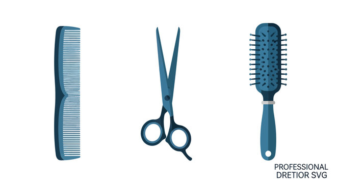Hairdressing Tools: Comb, Scissors, and Brush - Professional Salon Equipment