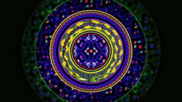 Animation of peruvian kene shipibo design. 