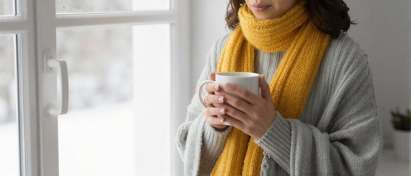 Cozy Morning Wrapped in Blanket