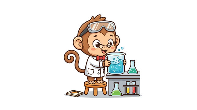 Monkey in lab coat science.