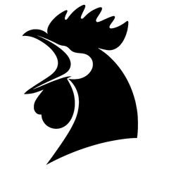 Silhouette of a crowing rooster logo © Breck