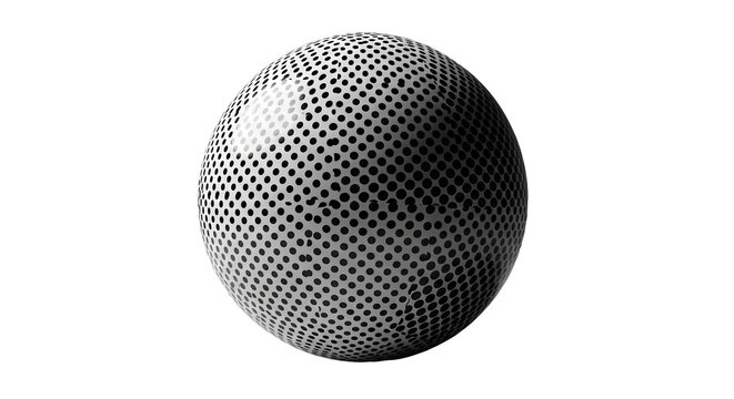 Dotted halftone 3D sphere. perspective halftone gradient texture globe