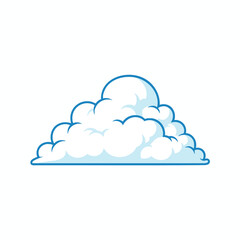 Fototapeta premium Illustration of Fluffy White Cloud with Blue Sky Background for Weather and Nature Themes