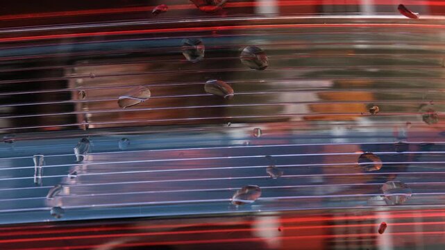 Close up car headlight with dynamic illumination, glowing amber and white light, modern automotive design, safety signaling, technology detail, motion reflections, night driving atmosphere