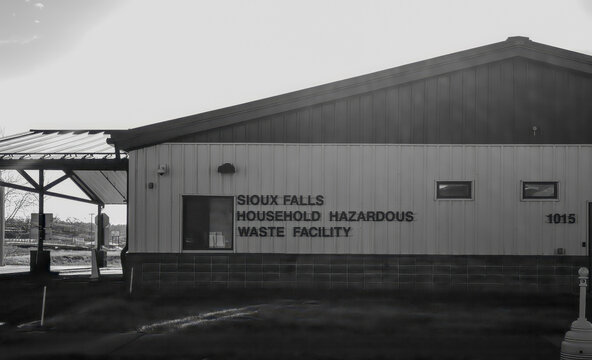 Sioux Falls, South Dakota - 12.23.2025: Entrance to the Household Hazardous Waste Facility