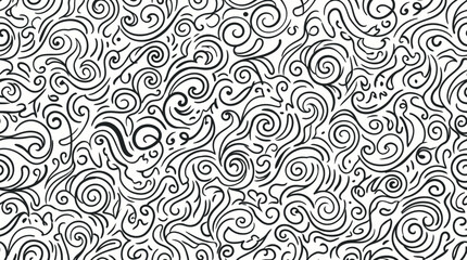 Fototapeta premium Intricate Monochrome Swirl Seamless Pattern for Background Texture.