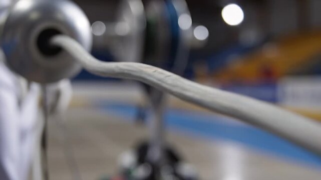 Close Up Swimming Pool Lane Divider Rope Shot.