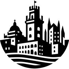 Obraz premium Lisbon Skyline Vector Icon