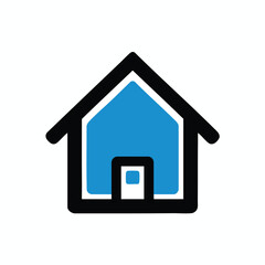 Fototapeta premium Stylized House Icon for Real Estate Home Improvement and Property Listings