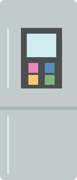 Modern refrigerator illustration, home appliance for food storage, kitchen, and household concepts.