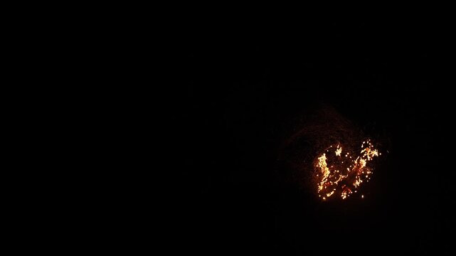 4k Slow motion shot of burning steel wool for cool transition, background and fire effects 