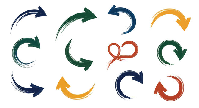 A collection of colorful circular arrows