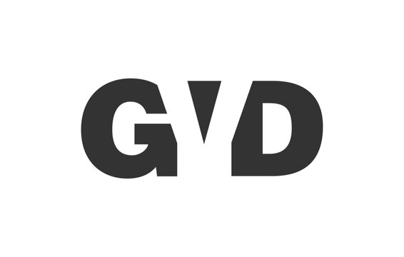 GVD logo design. Initial letter G V D bold font style for tech startups, consulting, corporate branding. Creative company name, headlines typography identity, trendy logotype.