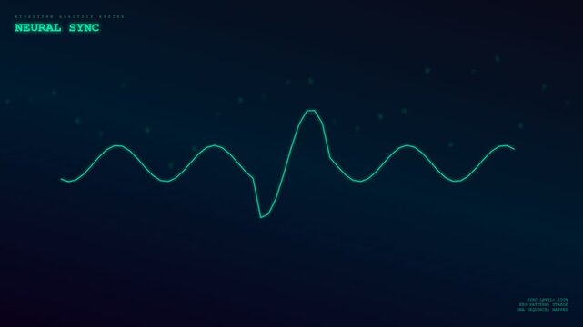 High tech visualization of AI Diagnostic Algorithms analyzing a DNA helix with a neural sync wave to identify genetic markers for advanced medical research and healthcare
