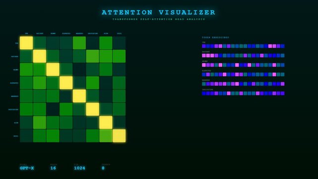 A digital screen displaying AI Diagnostic Algorithms as it analyzes complex neural network patterns with glowing green and yellow heatmaps in a dark futuristic environment